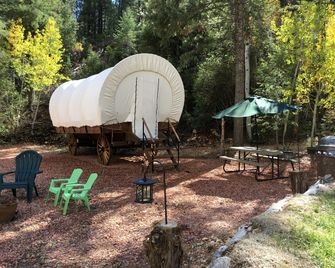 Classic Conestoga Wagon Ideal for a Glamping Getaway near Bryce Canyon, Utah - Alton - Patio
