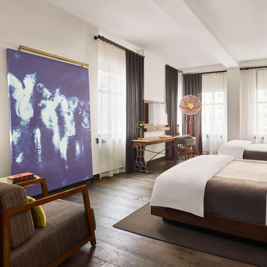 Bedroom view of Refinery Hotel