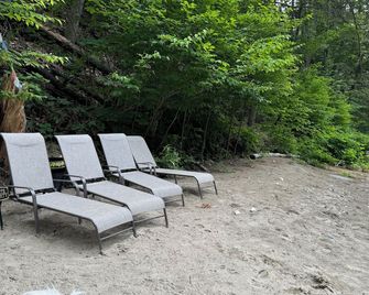 Wellness Getaway with a Personal Sauna, and Private River Beach! - Newfane - Patio