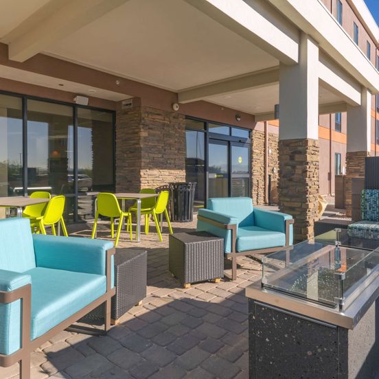 Patio view of Home2 Suites by Hilton Kingman
