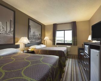 Super 8 by Wyndham Bridgeview/Chicago Area - Bridgeview - Bedroom