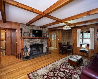 Mountain Cabin-private lake, 1.6 mi to Main St. Secluded, yet close in. - Hendersonville - Living room