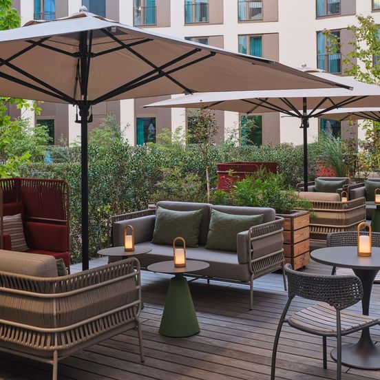 Patio view of Adina Apartment Hotel Cologne