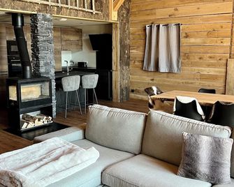 Nouveau chalet d'architecte Le Lauzaret sauna et jacuzzi Villard-Reculas - Villard-Reculas - Salon