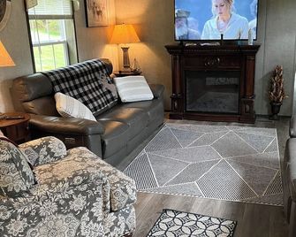 Cozy NEW 3-bedroom mobile home in brilliant Bloomville with AC on 50 acres. - Bloomville - Living room