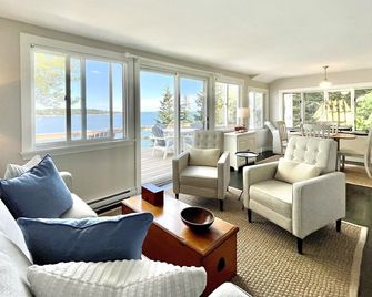 Atlantic Edge - Oceanfront with Stunning Views! - East Boothbay - Living room
