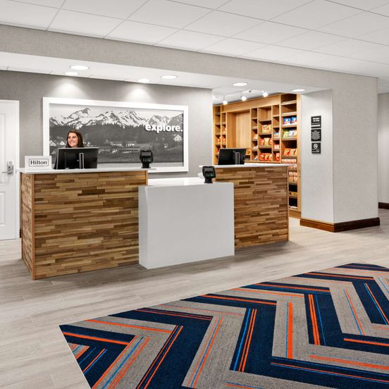 Front desk view of Hampton Inn & Suites Fairbanks
