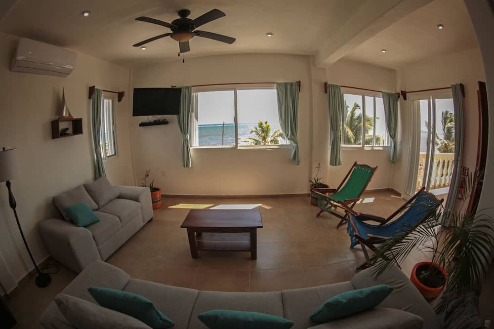 Mahi Mahi, Beachfront Apartment (6 guests), Level 3 - Xcalak - Sala de estar