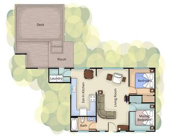 The Searise Cottage - Moclips - Floorplan