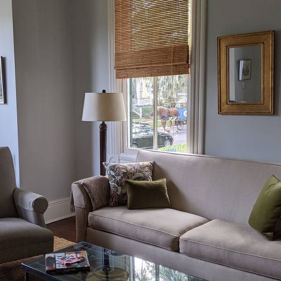 Living room view of Historic home centrally located on The Point in Beaufort's Historic District