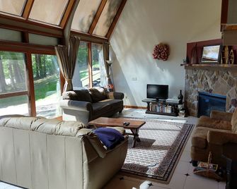 Lakefront spacious contemporary. Large families welcome. Ski GORE nearby! - Chestertown - Вітальня