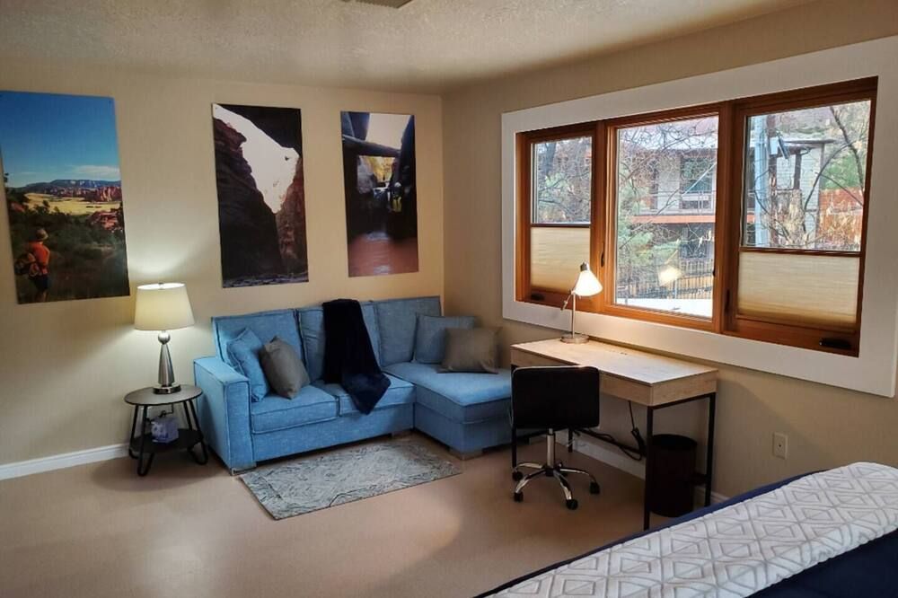 Living room view of Explore Zion Np! The Watchman View Haven & Tower