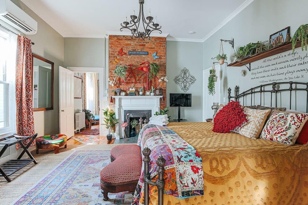 Bedroom view of The Bohemian Suite