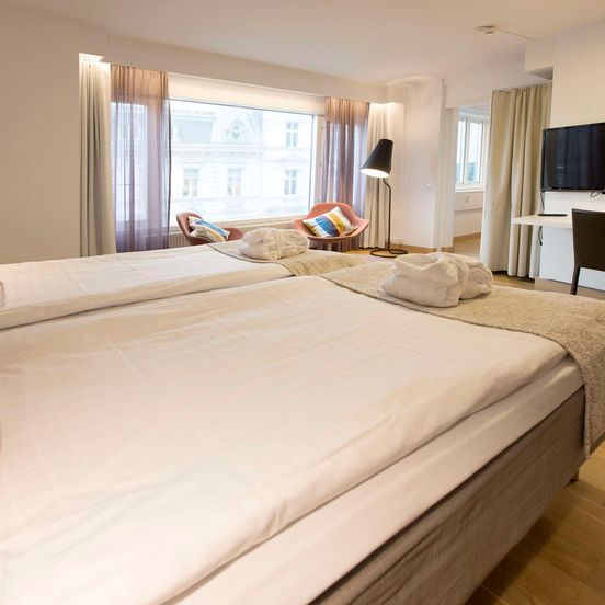 Bedroom view of Scandic St Jorgen