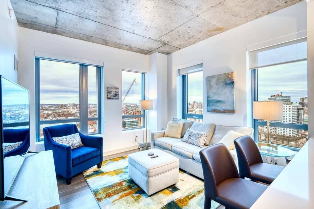 Modern Apt In Kendall Square - קיימברידג' - סלון