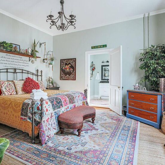 Bedroom view of The Bohemian Suite