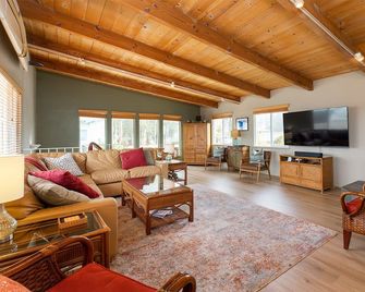 Dazzling Family Beach Retreat: Hot Tub, Bikes, Surf Boards, Bbq, Beach Access - Santa Cruz - Living room