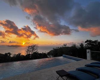 Zafira Luxe 4-Bedroom Villa with Infinity Pool, Sauna, Steam & Amazing Sunsets - Leonards - Piscine