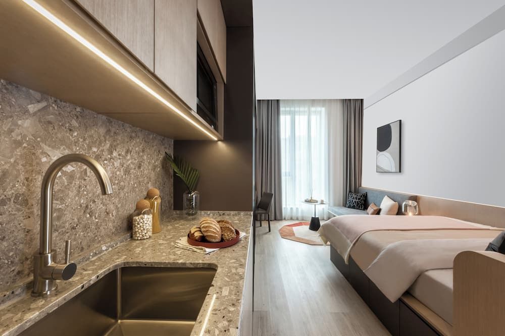 base-Sanlitun Serviced Apartment - Pekin - Sypialnia