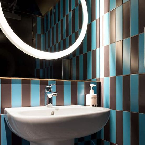 Bathroom view of Pangea Pod Hotel