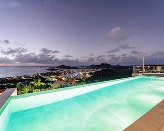 Spacious 6 bedroom hillside villa w/ infinity pool, gym, and stunning views. - Jolly Harbour - Pool