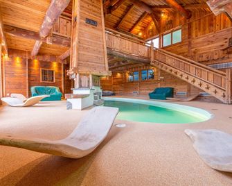 La fuste de Sertigoutte, log chalet, kota-sauna and pool access for 5 - Basse-sur-le-Rupt - Piscine