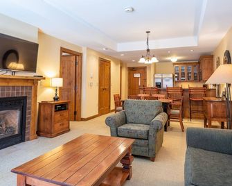 One Bedroom Condo with Large Balcony over Mountaineer Square - No Cleaning Fee! by RedAwning - Crested Butte - Living room