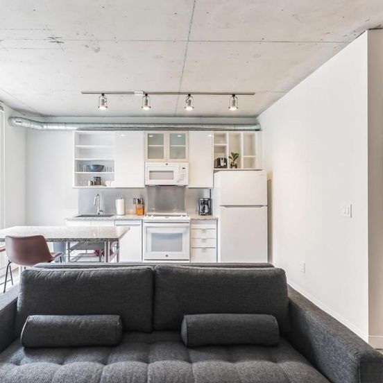 Kitchen view of DT Delight Downtown Living One-bedroom Endless Access