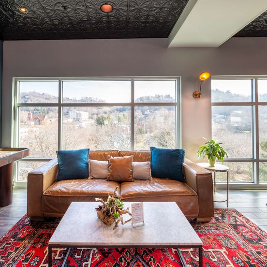 Living room view of Hilton Garden Inn Asheville Downtown