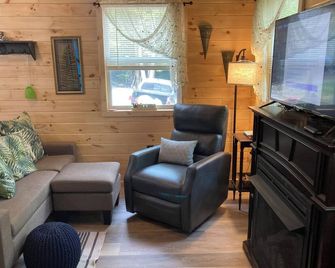 Sandstone: cozy, clean, secluded cabin for making memories! - French Creek - Living room