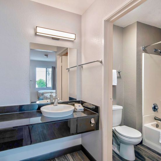 Bathroom view of Motel 6 Monterey Marina