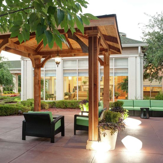 Patio view of Hilton Garden Inn Tulsa Airport
