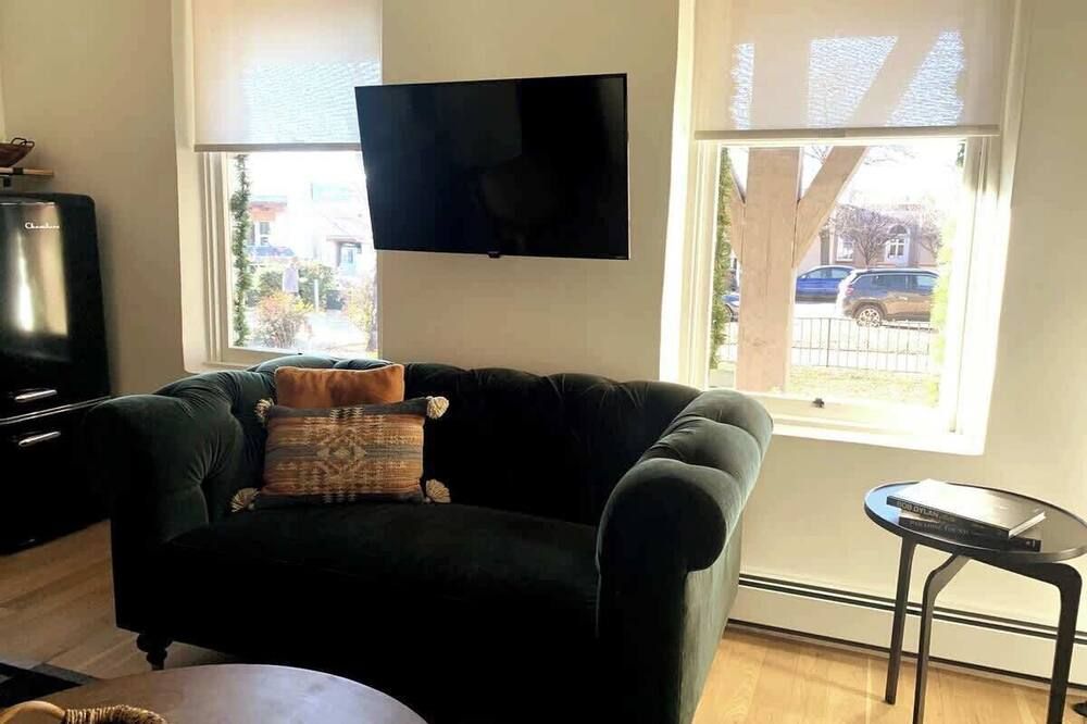 Ella & Mila Suites-Charming 2 bedroom at the Plaza - سانتا في - غرفة معيشة