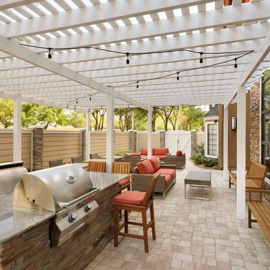 Patio view of Homewood Suites by Hilton Jacksonville Deerwood Park