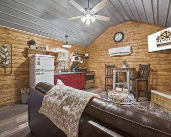 Tiny Cabin! private back deck, outdoor fire pit, less than a mile to lake - Ringold - Living room