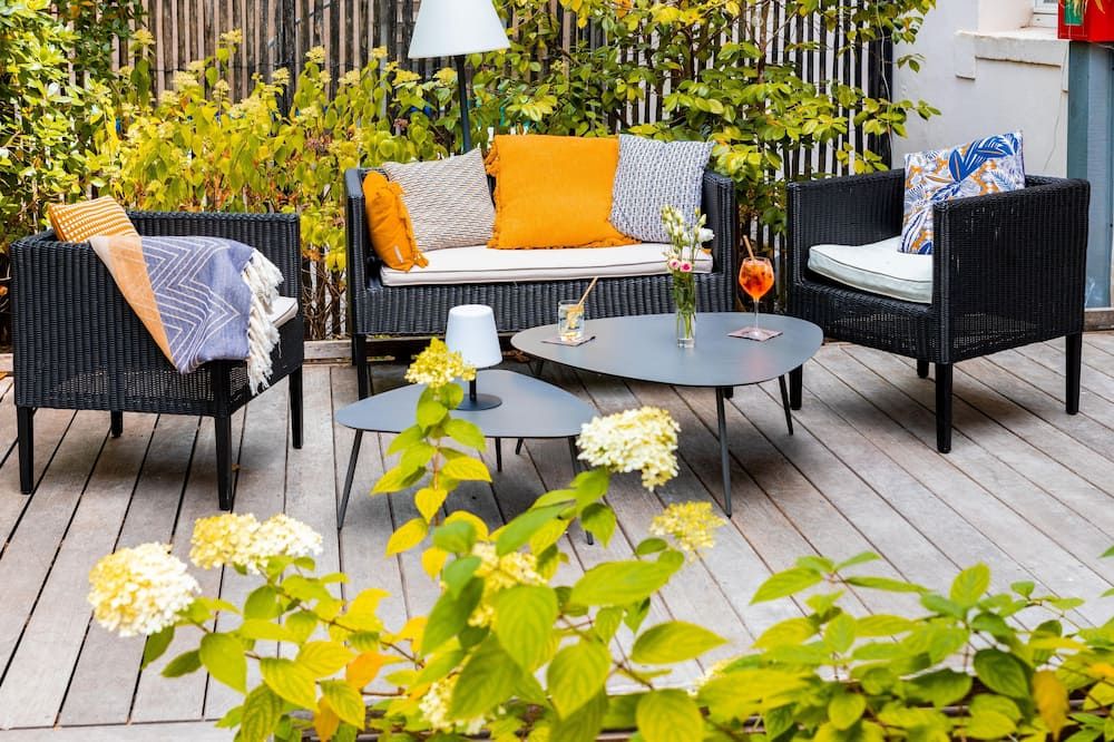 Hôtel Villa Flornoy Pornichet Baie de la Baule - לה באולה-אסקובלה - פטיו