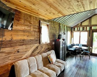 Cozy Lakefront Cabin, Dock, Fire Pit & Sunset Views Tiny Barn - Cabin 4 - South Haven - Living room