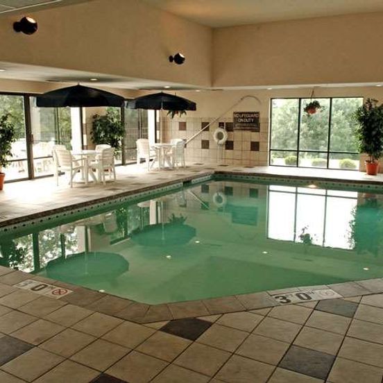 Pool view of Hampton Inn Rockford