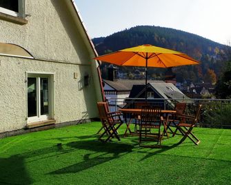 Holiday flat 'Villa Fink attic' with mountain view, private balcony, private terrace and Wi-Fi - Schramberg - Innenhof