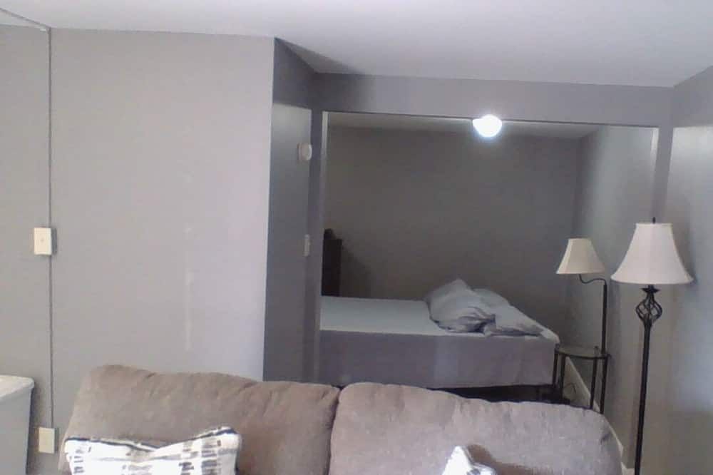 Bedroom view of Quiet and comfortable fully furnished 1 bedroom apartment.