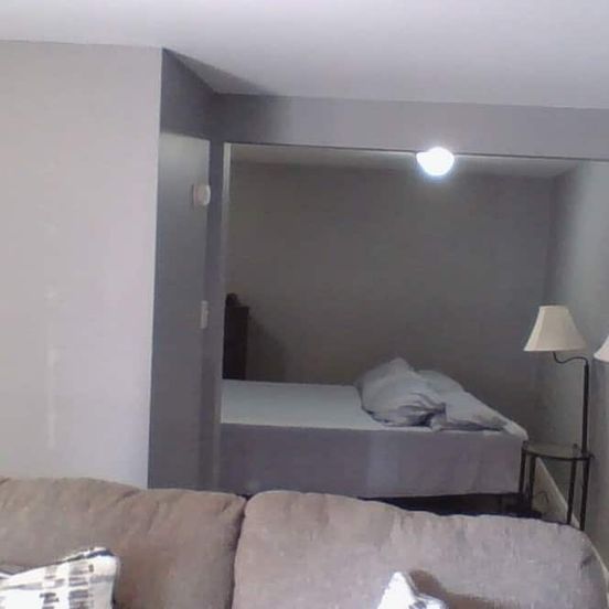 Bedroom view of Quiet and comfortable fully furnished 1 bedroom apartment.
