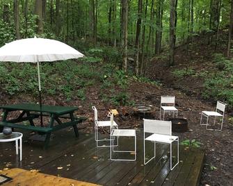 Spacious, airy yurt for glamping in comfort! - Trumansburg - Patio