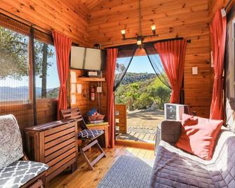 Ramona Wine Country Cabin Near San Diego. Walk to wineries. Pool. - Ramona - Living room
