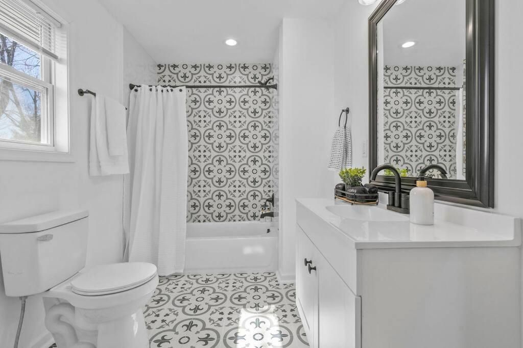 Bathroom view of Newly Renovated Modern Farmhouse