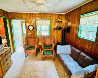 Charming Waterfront Cabin with Dock and access to Canada Lake in the Adirondacks - Caroga Lake - Living room
