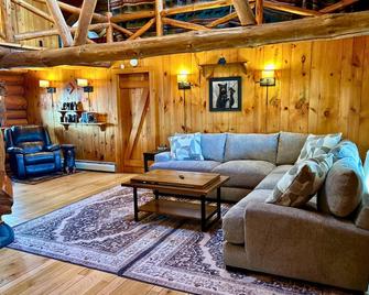 Quaint Log Cabin | Dark Skies PA Retreat w/Hot Tub - Coudersport - Living room