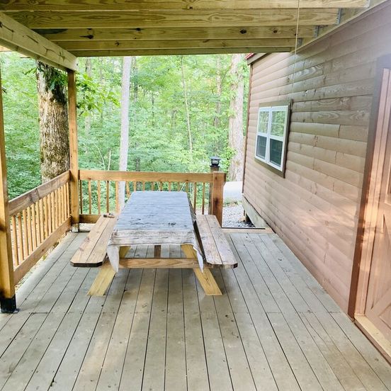 Balcony view of Windrock Cabin That Is 5 Minutes Away From General Store And Trail Heads Beauty!