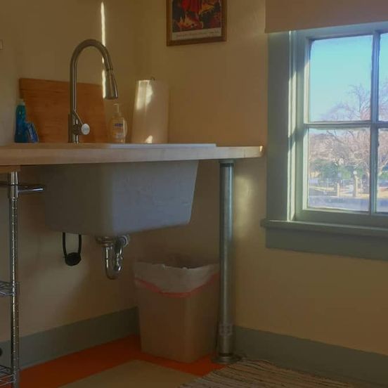 Bathroom view of Bright and open loft style studio