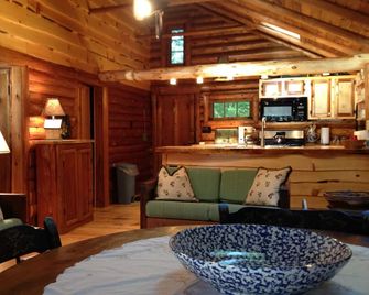 Great Pond Shoreline- Charming Log Cabin - Belgrade - Sala de estar