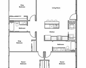 Fully Equipped w Stylish Design and Free Parking - אוסטין - תוכנית קומה (Floorplan)